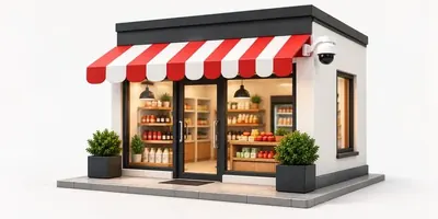 Local comercial protegido con cámara de seguridad